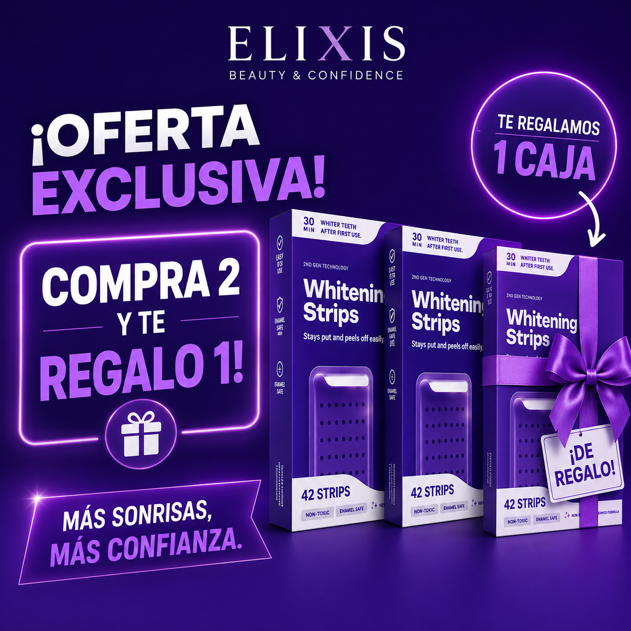 Tiras Blanqueadoras Moradas Elixis (Edición Limitada)